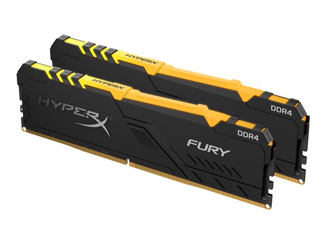 HyperX FURY RGB - DDR4 - kit - 16 GB: 2 x 8 GB - DIMM 288-pin - 3200 MHz / PC4-25600 - CL16 - 1.35 V - unbuffered - non-ECC - black