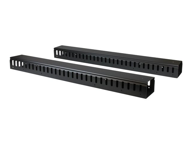 StarTech.com Vertical Cable Organizer with Finger Ducts - Vertical Cable Management Panel - Rack-Mount Cable Raceway - 0U - 6 ft. (CMVER40UF) - Cable organizer - 1.83 m - black - 40U - for P/N: RK2537BKM, RK4242BK24, RK4242BK30
