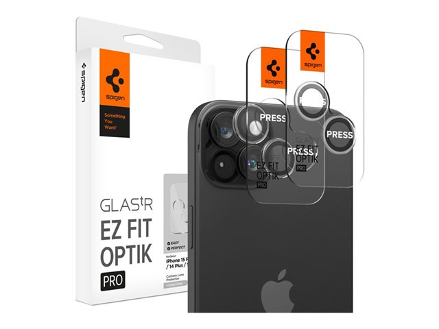 Spigen iPhone 15 Pro Max/15 Pro/14 Pro Max/14 Pro Glas.tR EZ Fit Optik Pro Crystal Clear (2P)