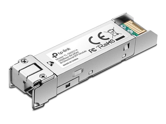 TP-Link TL-SM321A V3 - SFP (mini-GBIC) transceiver module - 1GbE - 1000Base-BX - LC/UPC single-mode - up to 20 km - 1310 (RX) / 1550 (TX) nm