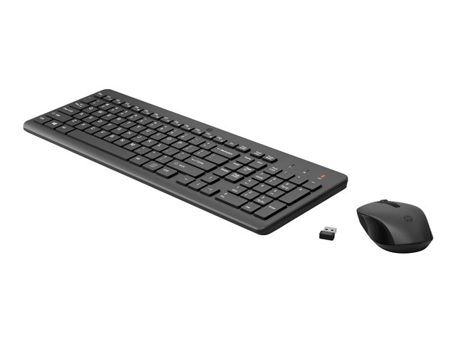 HP 330 - Keyboard and mouse set - wireless - 2.4 GHz - AZERTY - Belgium - black