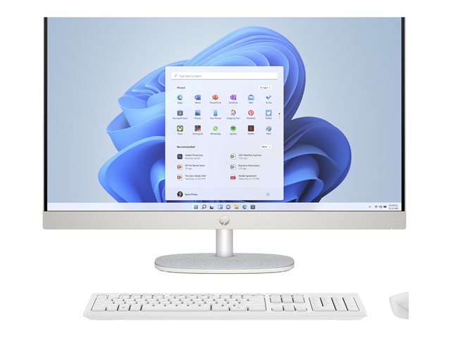HP 27-cr1014nb - All-in-one Core Ultra 5 125U / up to 4.3 GHz - RAM 16 GB - SSD 512 GB - NVMe - Intel Graphics - Gigabit Ethernet, Bluetooth 5.3, IEEE 802.11ax (Wi-Fi 6) - Win 11 Home - monitor: LED 27\" 1920 x 1080 (Full HD) - shell white, textured finish