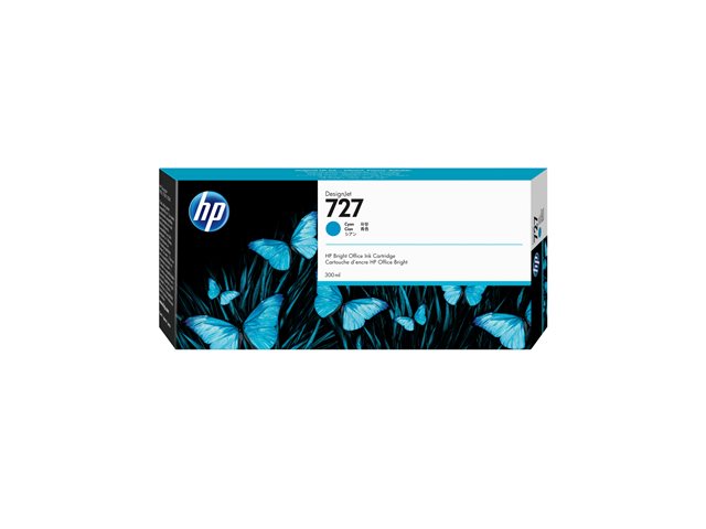 HP 727 - 300 ml - high capacity - cyan - original - DesignJet - ink cartridge - for DesignJet T1500, T1530, T2500, T2530, T920, T930