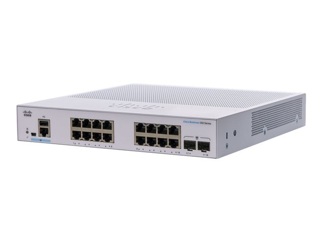 Cisco Business 350 Series CBS350-16T-2G - Switch - L3 - Managed - 16 x 10/100/1000 + 2 x Gigabit SFP - rack-mountable