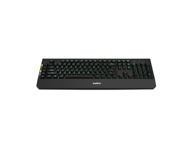 Belkin KVM Remote Control with Integrated Keyboard - Keyboard - backlit - USB - black - TAA Compliant