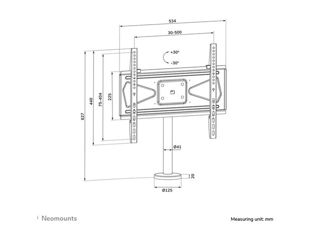 Neomounts DS42-430BL14 - Stand - bolt-down - for TV - steel - black - screen size: 32\"-55\" - desk-mountable