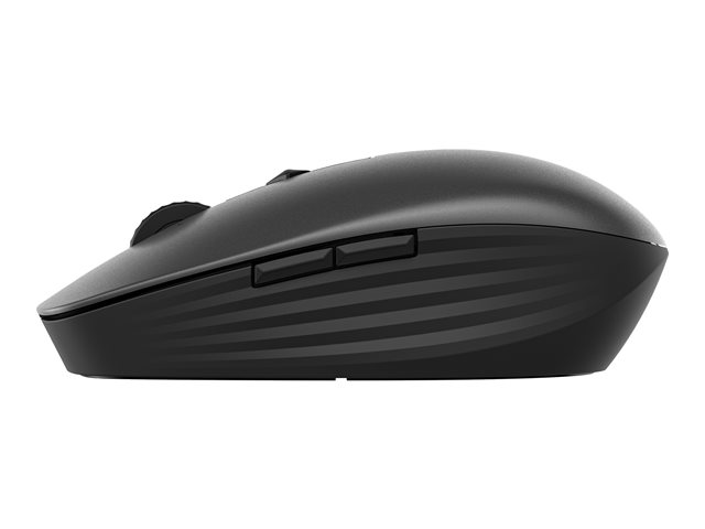 HP 715 - Mouse - multi-device, rechargeable - 7 buttons - wireless, wired - Bluetooth 3.0, 2.4 GHz - USB wireless receiver - black