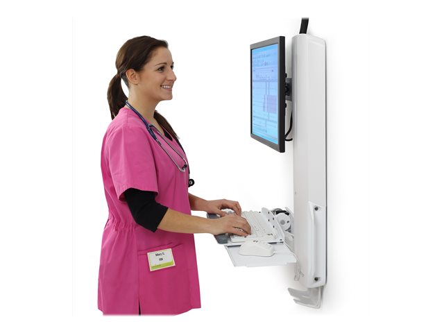 Ergotron StyleView - Mounting kit (vertical lift) - for LCD display / PC equipment - sit-stand system - white - screen size: up to 24\" - wall-mountable