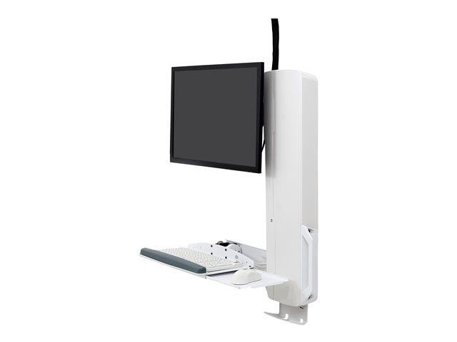 Ergotron StyleView - Mounting kit (vertical lift) - for LCD display / PC equipment - sit-stand system - white - screen size: up to 24\" - wall-mountable