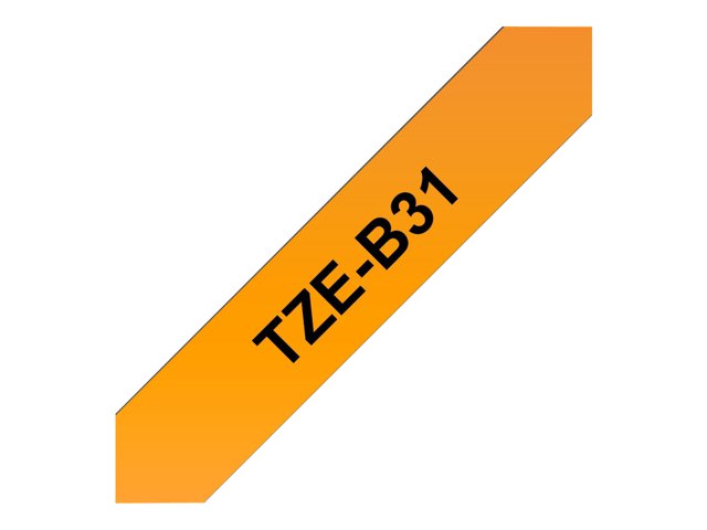 Brother TZe-B31 - Black on fluorescent orange - Roll (1.2 cm x 5 m) 1 cassette(s) laminated tape - for Brother PT-D210, D600, H110, P-Touch PT-1005, 1010, D450, D800, H110, P300, P900, P950