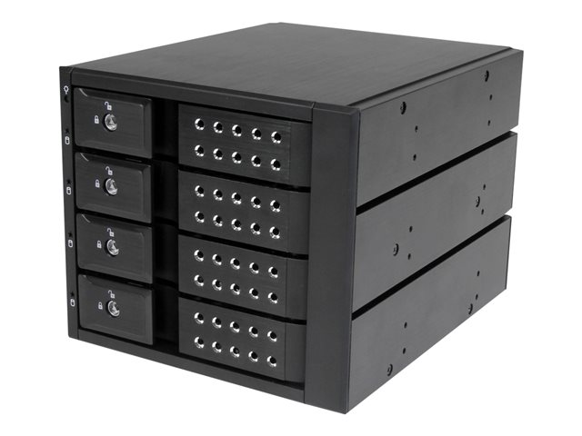 StarTech.com 4-Bay Mobile Rack Backplane - Trayless Hot Swap Mobile Rack Backplane for 3.5in SAS II/SATA III - 6 Gbps HDD (HSB4SATSASBA) - Storage mobile rack - 2.5\" - black