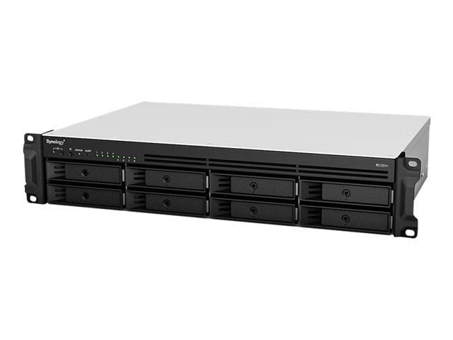 Synology RackStation RS1221+ - NAS server - 8 bays - rack-mountable - SATA 6Gb/s - RAID RAID 0, 1, 5, 6, 10, JBOD - RAM 4 GB - Gigabit Ethernet - iSCSI support - 2U