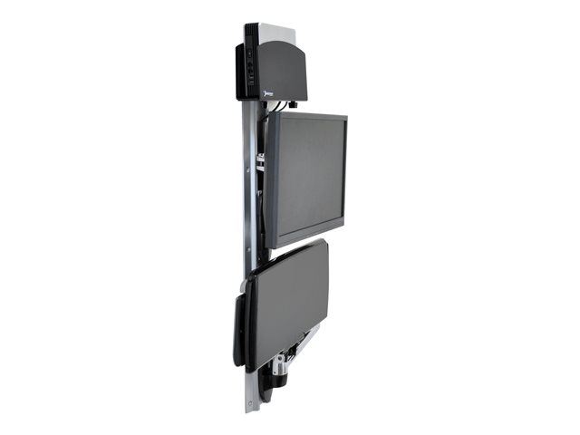 Ergotron LX - Mounting kit (CPU holder, mouse holder, 2 track covers, keyboard arm, 2 cable channels, wrist rest, wall track 10\", wall track 34\", display arm, mouse pad) - for LCD display / PC equipment - small CPU holder - black, polished aluminium - screen size: up to 32\" - wall-mountable