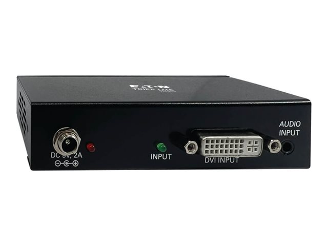 Eaton Tripp Lite series 2-Port DVI Splitter with Audio and Signal Booster, Single-Link 1080p @ 60 Hz (DVI-D F/2xF), International Plug Adapters, TAA - Video/audio switch - 2 x DVI / audio - wall-mountable, rack-mountable, pole-mountable - TAA Complia