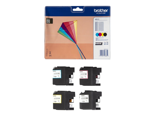 Brother LC223 - 4-pack - black, yellow, cyan, magenta - original - ink cartridge - for Brother DCP-J4120, J562, MFC-J4420, J4620, J4625, J480, J5320, J5625, J5720, J680, J880