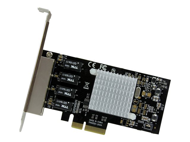 StarTech.com 4 Port PCIe Network Card - RJ45 Port - Intel i350 Chipset - Ethernet Server / Desktop Network Card - Dual Gigabit NIC Card (ST4000SPEXI) - Network adapter - PCIe x4 low profile - 1GbE - 1000Base-T - black - for P/N: BNDTB10GI, BNDTB210GSFP, BNDTB310GNDP, BNDTB410GSFP, BNDTB4M2E1, BNDTBUSB3142