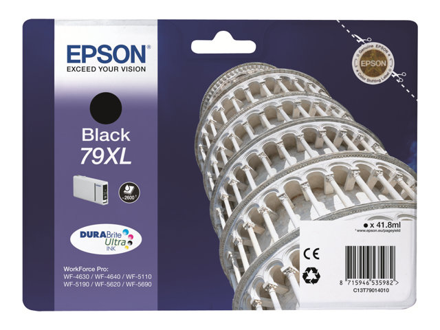 Epson 79XL - 41.8 ml - XL - black - original - ink cartridge - for WorkForce Pro WF-4630DWF, WF-4640DTWF, WF-5110DW, WF-5190DW, WF-5620DWF, WF-5690DWF
