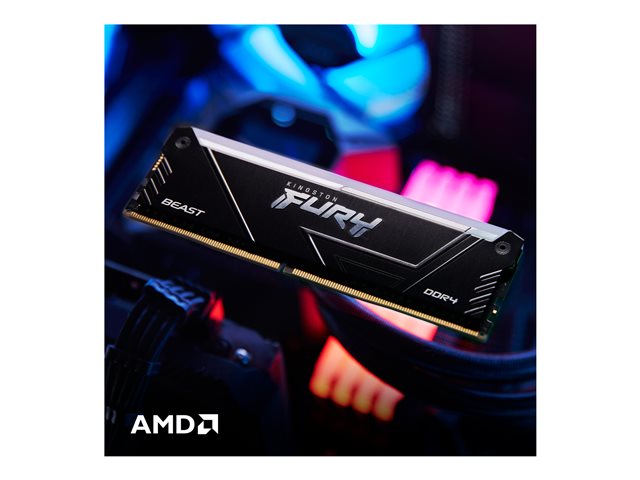 Kingston FURY Beast RGB - DDR4 - module - 8 GB - DIMM 288-pin - 2666 MHz - CL16 - 1.2 V - unbuffered - on-die ECC - black