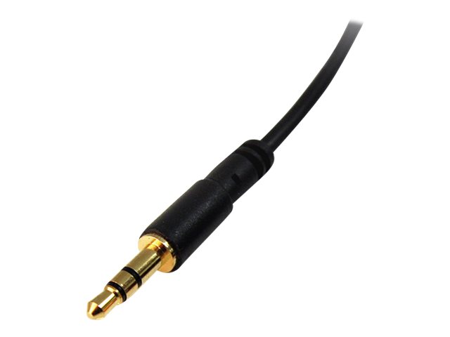StarTech.com 1 ft. (0.3 m) 3.5mm Audio Cable - 3.5mm Slim Audio Cable - Gold Plated Connectors - Male/Male - Aux Cable (MU1MMS) - Audio cable - mini-phone stereo 3.5 mm male to mini-phone stereo 3.5 mm male - 30.5 cm - black - for P/N: DP2VGAA, HD2VGAA2, SV231DPDDUA2, SV431DL2DU3A, SV431DPDDUA2, SV431DPUA2, SV431TDVIUA