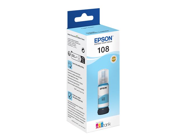 Epson 108 - 70 ml - light cyan - original - ink refill - for Epson L18050, EcoTank L8050