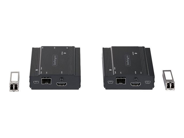 StarTech.com 4K HDMI KVM Extender over Fiber, HDMI Video & USB over Fiber, up to 984ft/300m (MultiMode), 10G MMF SFP+ modules, Remote KVM Switch/Console Extender, KVM Extension Kit (TX/RX) - Transmitter & Receiver - KVM / audio extender - 10GbE - over fibre optic - USB - 10GBase-SR - up to 300 m - 850 nm