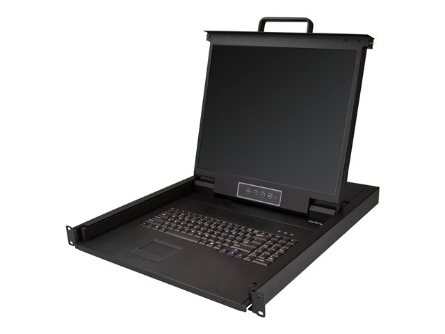 StarTech.com Rackmount KVM Console, Single Port VGA KVM with 19\" LCD Monitor for Server Rack, Fully Featured Universal 1U LCD KVM Drawer with Cables & Hardware, USB Support, 50,000 MTBF - LCD KVM Concole Drawer (RKCONS1901) - KVM console - USB - 19\" - rack-mountable - 1280 x 1024 - 250 cd/m² - 1000:1 - VGA - black - 1U