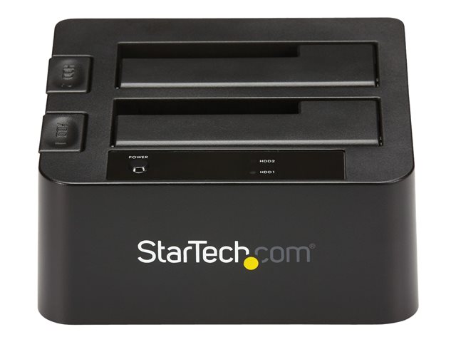 StarTech.com Dual-Bay USB 3.1 to SATA Hard Drive Docking Station, USB 3.1 (10 Gbps) Hard Drive Dock, External 2.53.5 SATA IIIIII, SSDHDD Docking Station, Hot-Swap Hard Drive Bay - Top-Loading - Storage controller - 2.5\", 3.5\" - USB 3.1 (Gen 2) - black