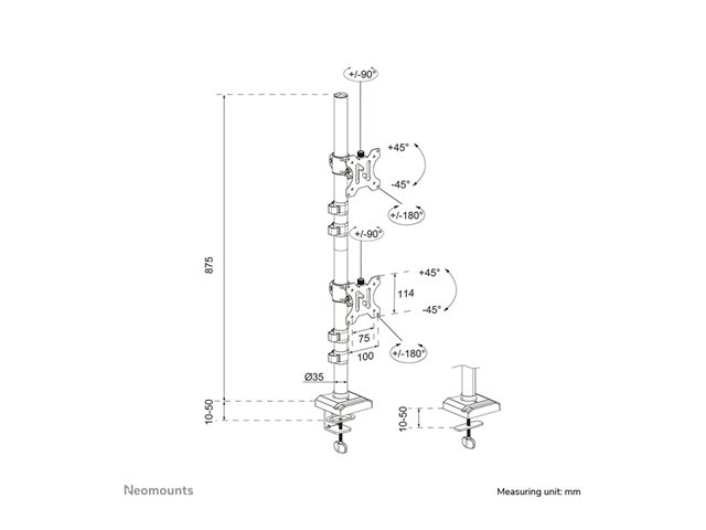 Neomounts NERO Dual monitor arm 10-32i