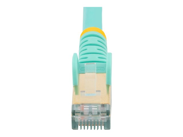 StarTech.com 1m CAT6A Ethernet Cable, 10 Gigabit Shielded Snagless RJ45 100W PoE Patch Cord, CAT 6A 10GbE STP Network Cable w/Strain Relief, Aqua, Fluke Tested/UL Certified Wiring/TIA - Category 6A - 26AWG (6ASPAT1MAQ) - Patch cable - RJ-45 (M) to RJ
