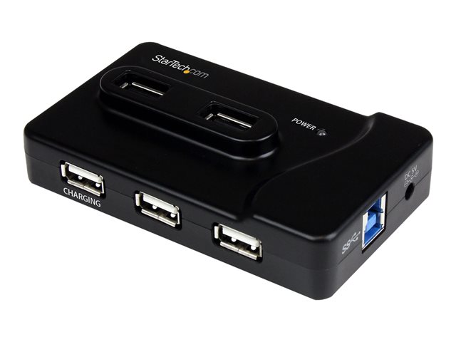 StarTech.com 7 Port USB Hub - 2 x USB 3A, 4 x USB 2A, 1 x Dedicated Charging Port - Multi Port Powered USB Hub with 20W Power Adapter (ST7320USBC) - Hub - 2 x SuperSpeed USB 3.0 + 4 x USB 2.0 - desktop - for P/N: MSDREADU3CA, SDMSDRWU3AC, USB312SAT3CB, USB315CB2M, USBLTM1MBK, USBLTM1MWH