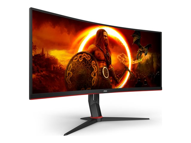 AOC Gaming CU34G2XP/BK - LED monitor - gaming - curved - 34\" - 3440 x 1440 WQHD @ 180 Hz - VA - 4000:1 - DisplayHDR 400 - 1 ms - 2xHDMI, 2xDisplayPort - black
