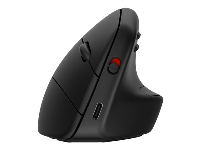 HP 920 - Vertical mouse - ergonomic - 6 buttons - wireless - 2.4 GHz, Bluetooth 5.3 - USB wireless receiver - black