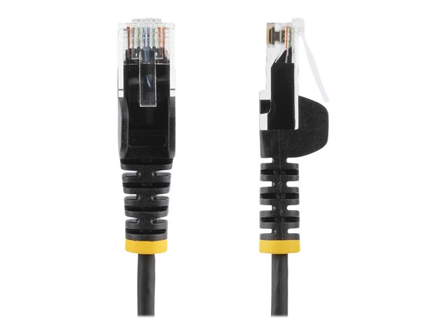 StarTech.com 3m Slim LSZH CAT6 Ethernet Cable, 10 Gigabit Snagless RJ45 100W PoE Patch Cord, CAT 6 10GbE UTP Network Cable w/Strain Relief, Black, Fluke Tested/ETL, Low Smoke Zero Halogen - Category 6 - 28AWG (N6PAT300CMBKS) - Patch cable - RJ-45 (M) to RJ-45 (M) - 3 m - CAT 6 - snagless - black