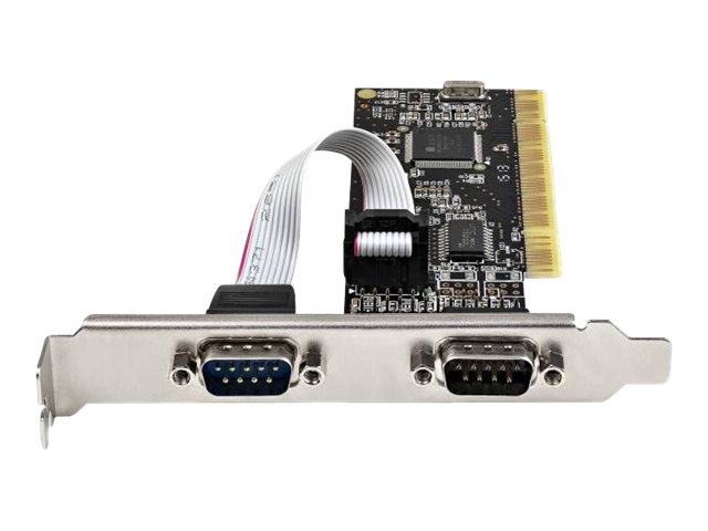 StarTech.com PCI Serial Parallel Combo Card with Dual Serial RS232 Ports (DB9) & 1x Parallel LPT Port (DB25), PCI Combo Adapter Card, PCI Expansion Card Controller, PCI to Printer Card - PCI Serial & Parallel Card (PCI2S1P2) - Serial adapter - PCIe low profile - RS-232 x 2 - black