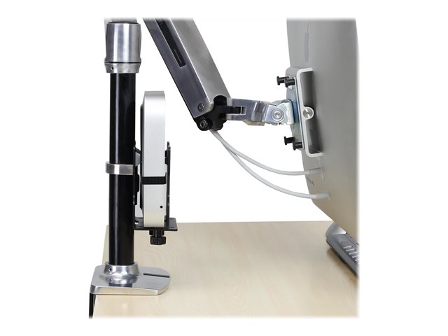 Ergotron - Mini PC mount - under-desk mountable, pole mountable, wall track mountable, VESA bracket mountable - black - for Ergotron NX, LX Dual Side-by-Side Arm