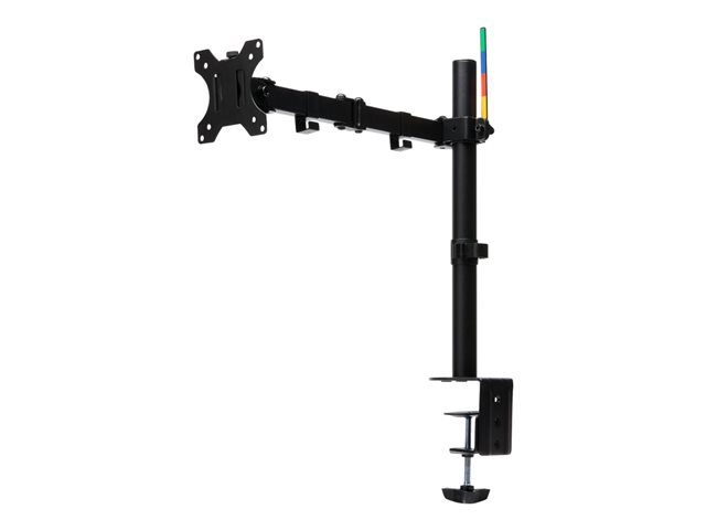 Kensington SmartFit Ergo Single Extended Monitor Arm - Mounting kit - adjustable arm - for Monitor - powder-coated steel - black - screen size: up to 34\" - desktop, C-clamp, grommet, desk-mountable