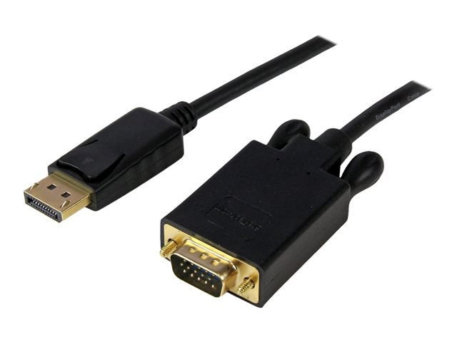 StarTech.com 10 ft DisplayPort to VGA Adapter Cable - DP to VGA Video Converter - Active DisplayPort to VGA Cable for PC 1920x1200 - Black (DP2VGAMM10B) - DisplayPort cable - DisplayPort (M) to HD-15 (VGA) (M) - 3.05 m - latched - black