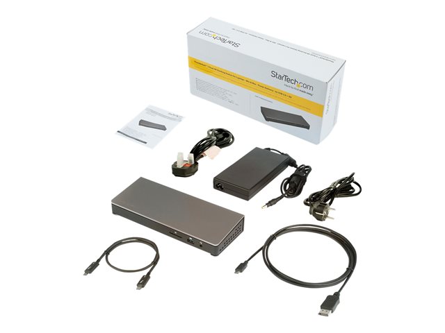 StarTech.com Thunderbolt 3 Dock, Dual Monitor 4K 60Hz TB3 Laptop Docking Station with DisplayPort, 85W Power Delivery Charging, 6-Port USB 3.0 Hub, SD 4.0 Reader, GbE, Audio, Windows & Mac - 85W PD TB3 Dock (TB3DOCK2DPPU) - Docking station - Thunderbolt 3 - DP - 1GbE - 180 Watt