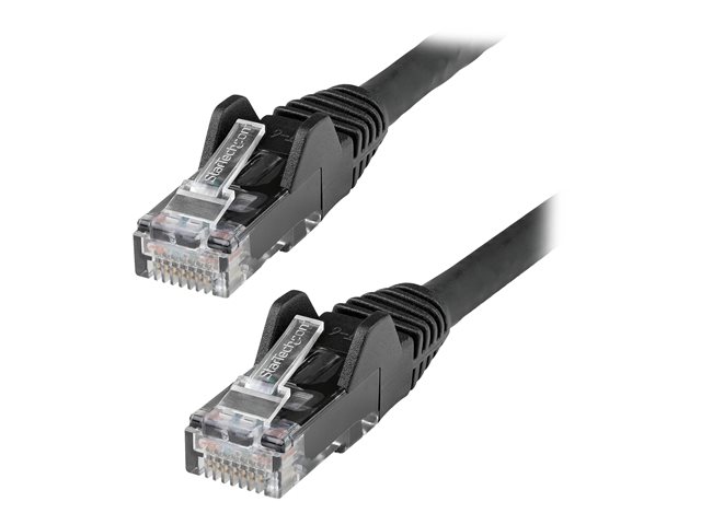 StarTech.com 1m LSZH CAT6 Ethernet Cable, 10 Gigabit Snagless RJ45 100W PoE Network Patch Cord with Strain Relief, CAT 6 10GbE UTP, Black, Individually Tested/ETL, Low Smoke Zero Halogen - Category 6 - 24AWG (N6LPATCH1MBK) - Patch cable - RJ-45 (M) t
