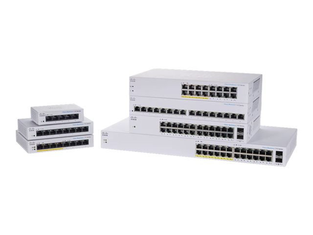 Cisco Business 110 Series 110-16PP - Switch - unmanaged - 8 x 10/100/1000 (PoE) + 8 x 10/100/1000 - rack-mountable, desktop, wall-mountable - PoE (64 W) - remanufactured