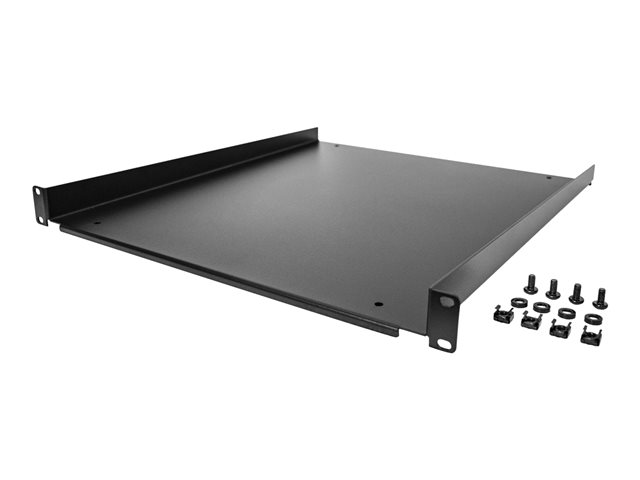 StarTech.com 1U Fixed Server Rack Mount Shelf, 20in Deep Steel Universal Cantilever Tray for 19\" AV/Data/Network Equipment Rack with Cage Nuts & Screws, 55lbs Weight Capacity, 20\" Deep - 1U Network Rack Shelf - Rack shelf - 1U - 19\"