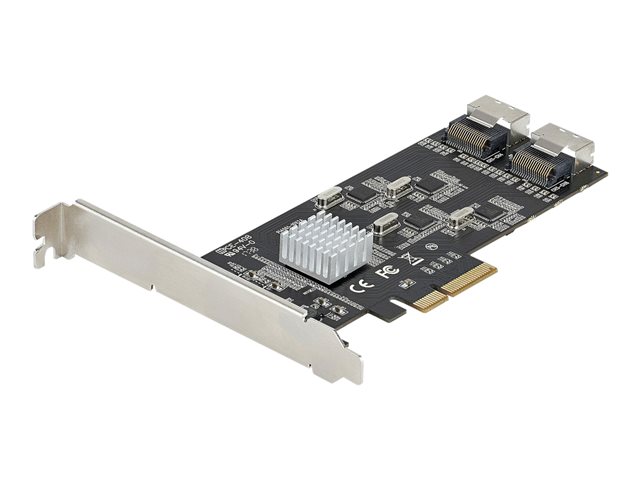 StarTech.com 8 Port SATA PCIe Card, PCI Express 6Gbps SATA Expansion Card with 4 Host Controllers, SATA PCIe Controller Card, PCI-e x4 Gen 2 to SATA III Adapter Card, Drive Cables Incl. - Windows/macOS/Linux (8P6G-PCIE-SATA-CARD) - Storage controller - SATA 6Gb/s / SAS 6Gb/s - low profile - PCIe 2.0 x4 - black