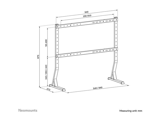 Neomounts DS45-430BL18 - Stand - fixed - for TV - steel - black - screen size: 45\"-90\" - desktop stand