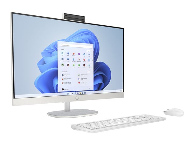HP 27-cr1014nb - All-in-one Core Ultra 5 125U / up to 4.3 GHz - RAM 16 GB - SSD 512 GB - NVMe - Intel Graphics - Gigabit Ethernet, Bluetooth 5.3, IEEE 802.11ax (Wi-Fi 6) - Win 11 Home - monitor: LED 27\" 1920 x 1080 (Full HD) - shell white, textured finish