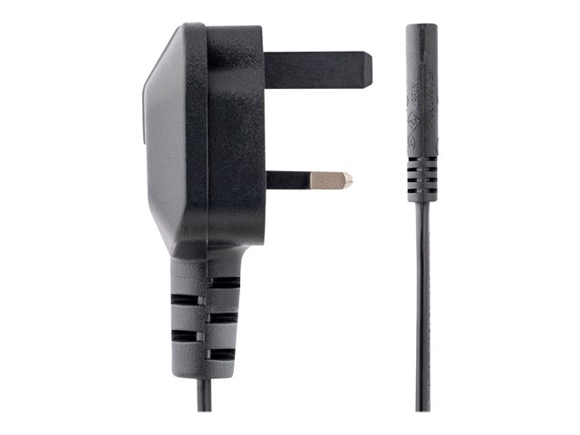 StarTech.com 6ft (1.8m) UK Laptop Power Cable, BS 1363 to C7, 2.5A 250V, 18AWG, Black, AC Notebook/Laptop Replacement Cord, Printer Cable, UK Laptop Charger Cord, BS 1363 to IEC60320 C7 - Power Brick Cord - Power cable - IEC 60320 C7 to BS 1363 (M) - AC 230 V - 1.8 m - black