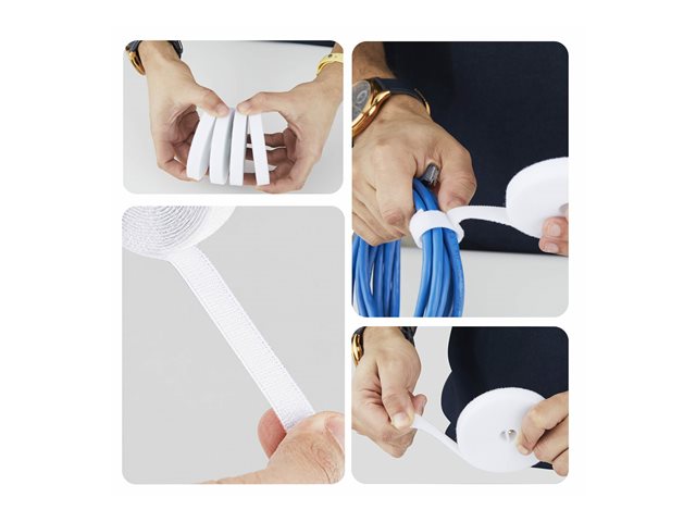 4-pack 4.6m Hook and Loop Roll white