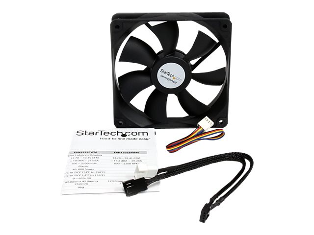 StarTech.com 120x25mm Computer Case Fan with PWM - Pulse Width Modulation Connector - computer cooling Fan - pwm Fan - 120mm Fan (FAN12025PWM) - Case fan - 120 mm - black