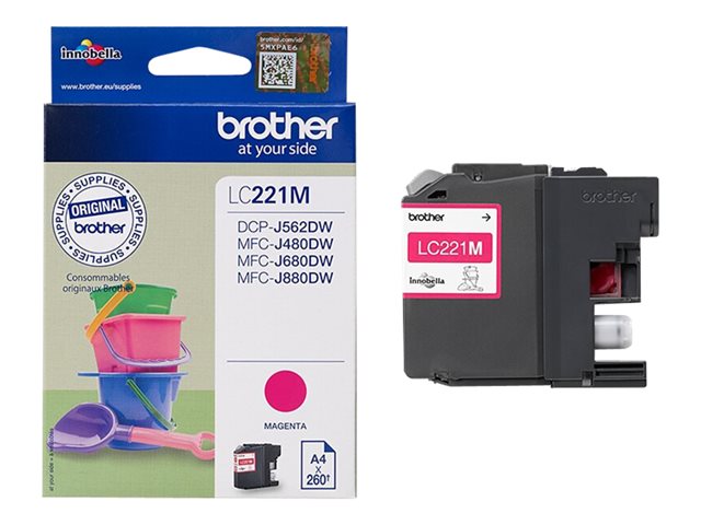 Brother LC221M - Magenta - original - ink cartridge - for Brother DCP-J562DW, MFC-J480DW, MFC-J680DW, MFC-J880DW