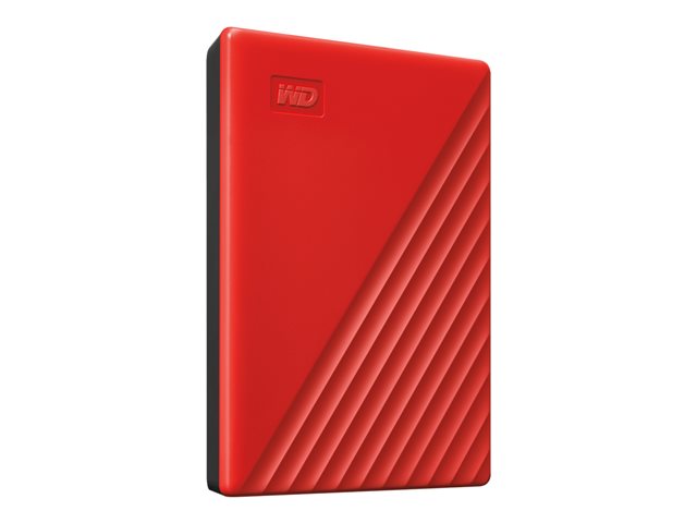 WD My Passport WDBYVG0020BRD - Hard drive - encrypted - 2 TB - external (portable) - USB 3.2 Gen 1 - 256-bit AES - red