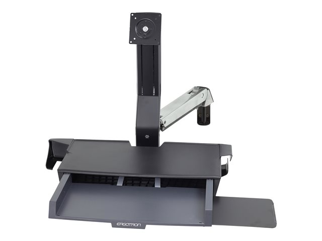 Ergotron StyleView - Mounting kit (wrist rest, track mount bracket kit, slide-out mouse tray, height adjust bracket, barcode scanner and mouse holder, combo arm, work surface with keyboard tray) - for LCD display / PC equipment - polished aluminium - screen size: up to 24\"